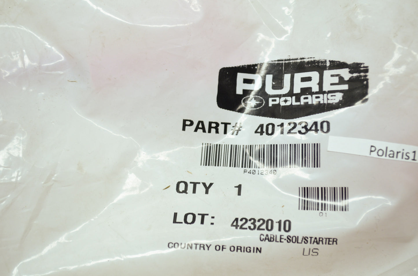 OEM Polaris 4012340 Solenoid/Starter Cable NOS