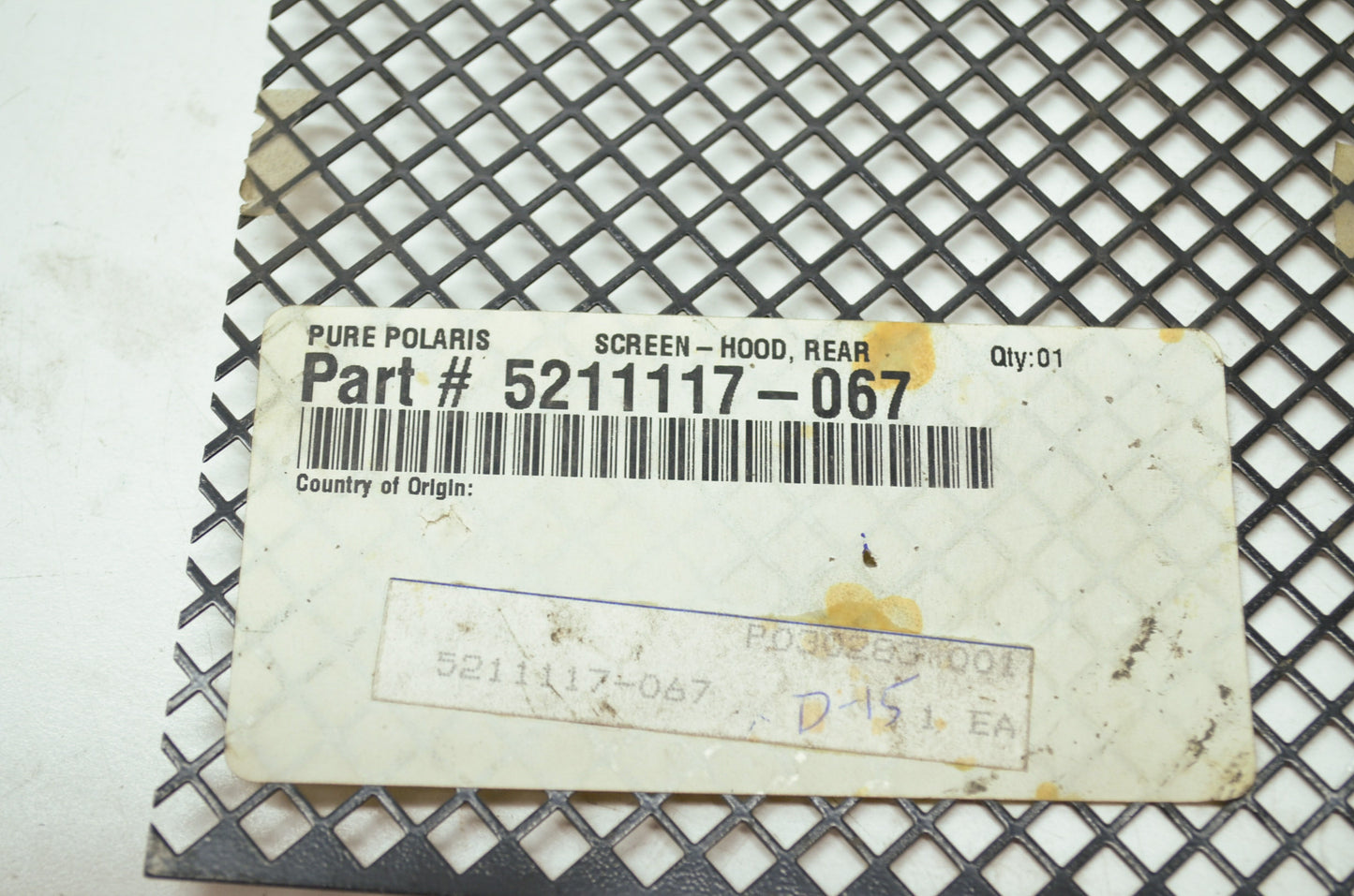 New OEM Polaris Rear Hood Screen NOS