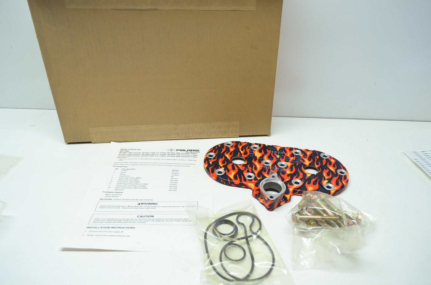 NEW OEM Polaris Head Cover Kit 01-02 800 Twin Flames 2873844 NOS