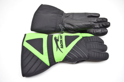 Arctic Cat Men's Cat Paw Interchanger Snowmobile Gloves Green Black Small S NOS