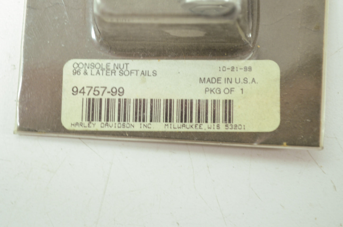 OEM Harley-Davidson 94757-99 Bull's Eye Nut NOS