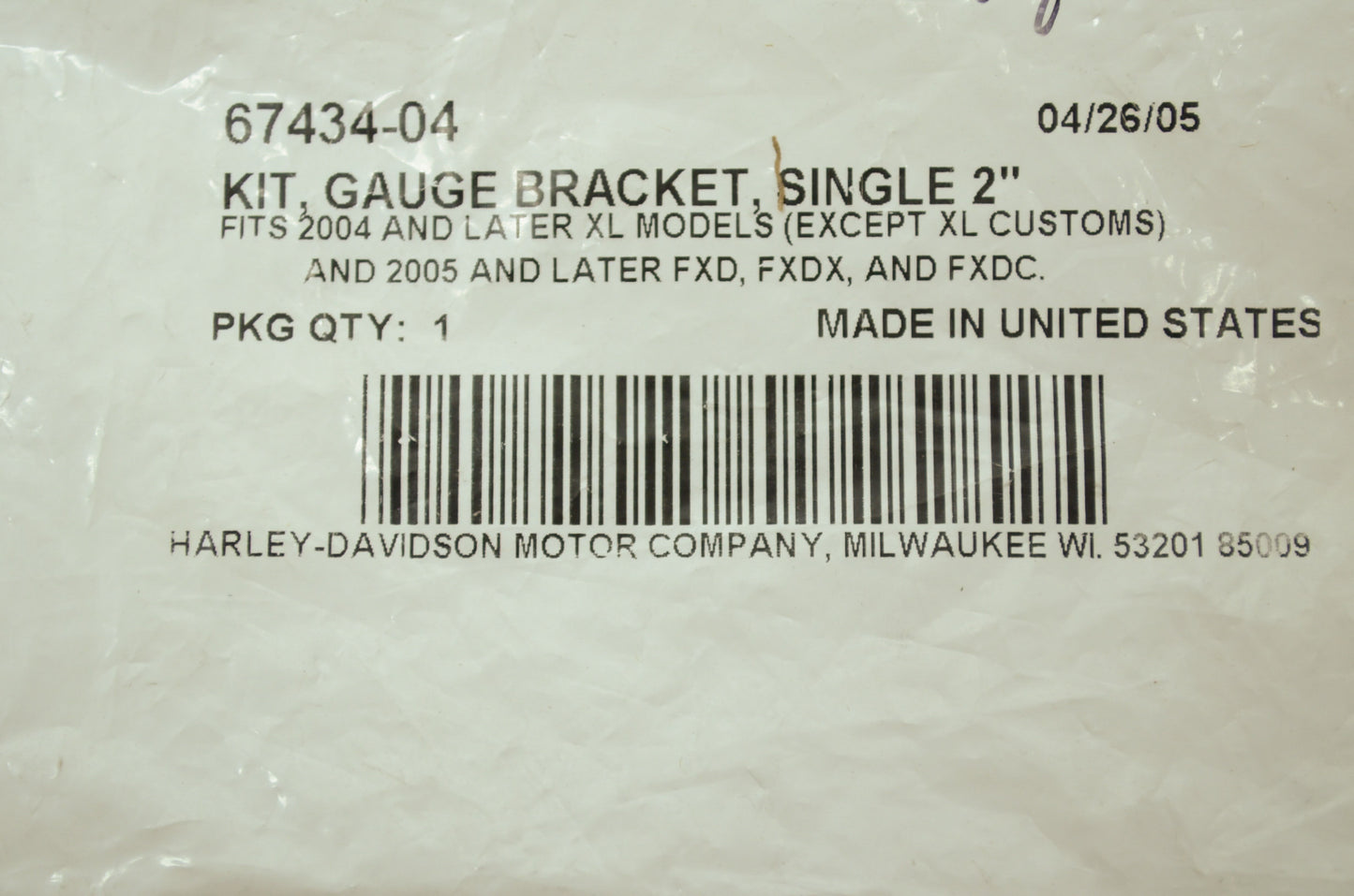 2' Chrome Gauge Kit 05 & Newer FXD FXDX FXDC NOS