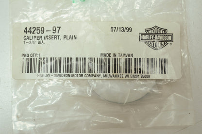 OEM Harley-Davidson 44259-97 Plain Chrome Caliper Insert NOS
