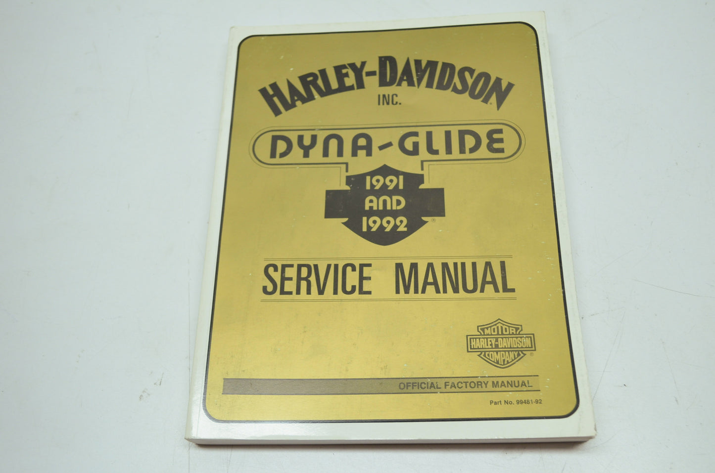 1991 & 1992 Dyna-Glide Service Manual NOS