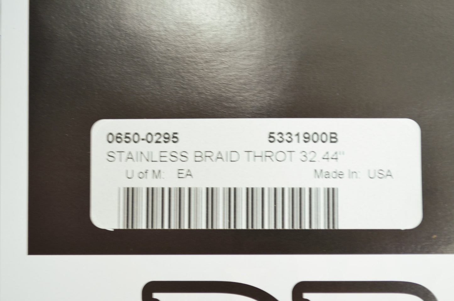 32.5' Braid Throttle Cable Braid Throttle Cable Dyna Super Glide NOS