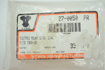 Foot Peg Mount Stud Set 3/8' 65-73 FL NOS