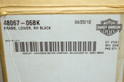 OEM Harley-Davidson 48067-06BK Right Black Lower Frame NOS