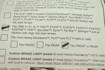 Custom Brake Light Lenses XL Dyna FXR NOS
