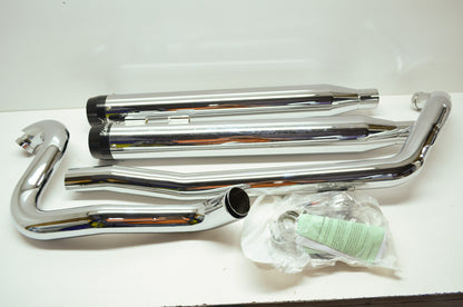 Black True Dual Exhaust Pipes 95-06 FLT Tour Glide NOS