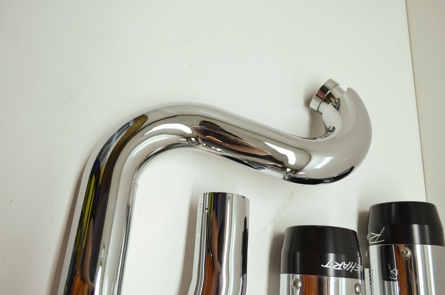 Black True Dual Exhaust Pipes 95-06 FLT Tour Glide NOS