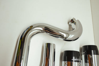 Black True Dual Exhaust Pipes 95-06 FLT Tour Glide NOS