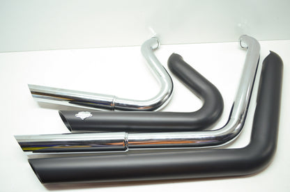 Black Shortshots Staggered Exhaust 06-11 Harley FXD NOS