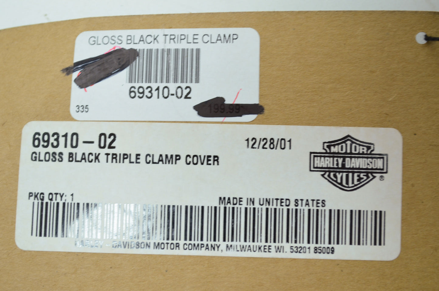 Gloss Black Triple Clamp Cover Softail NOS