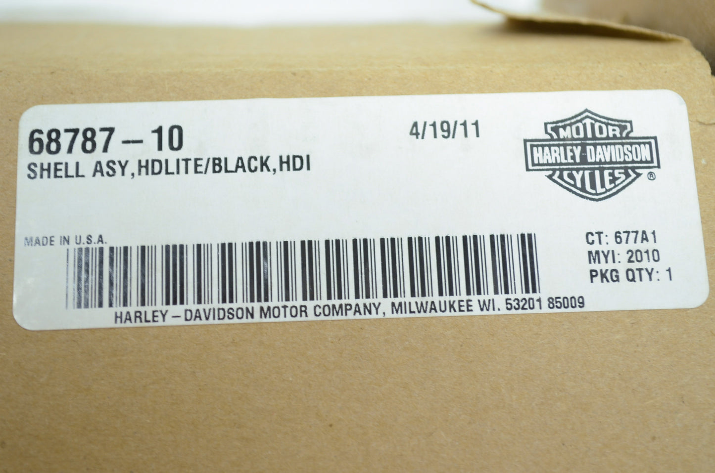 Black Headlight Shell Assembly 10-14 FXDWG NOS