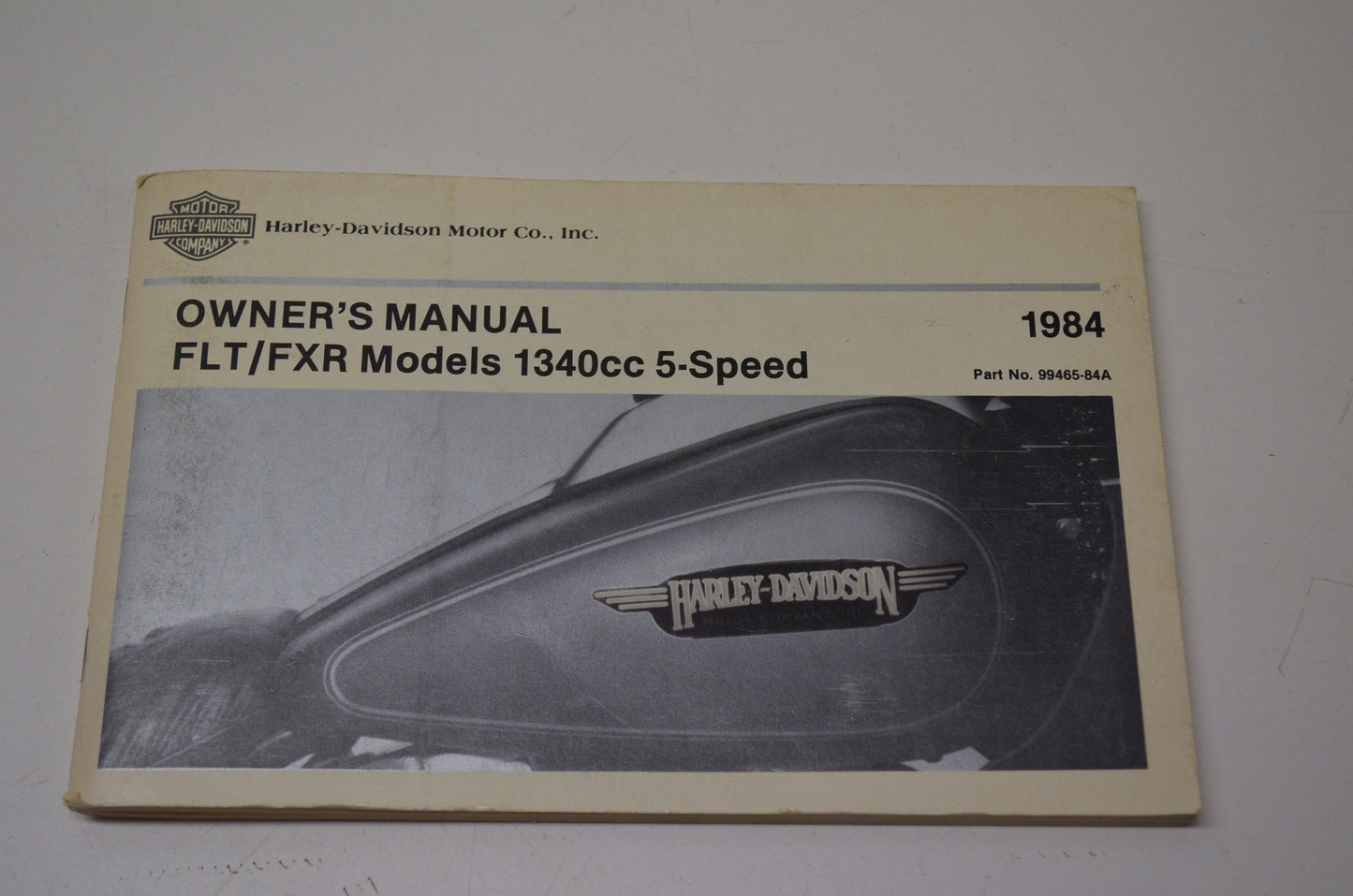 1984 FLT FXR Model 1340cc 5-Speed Owners Manual