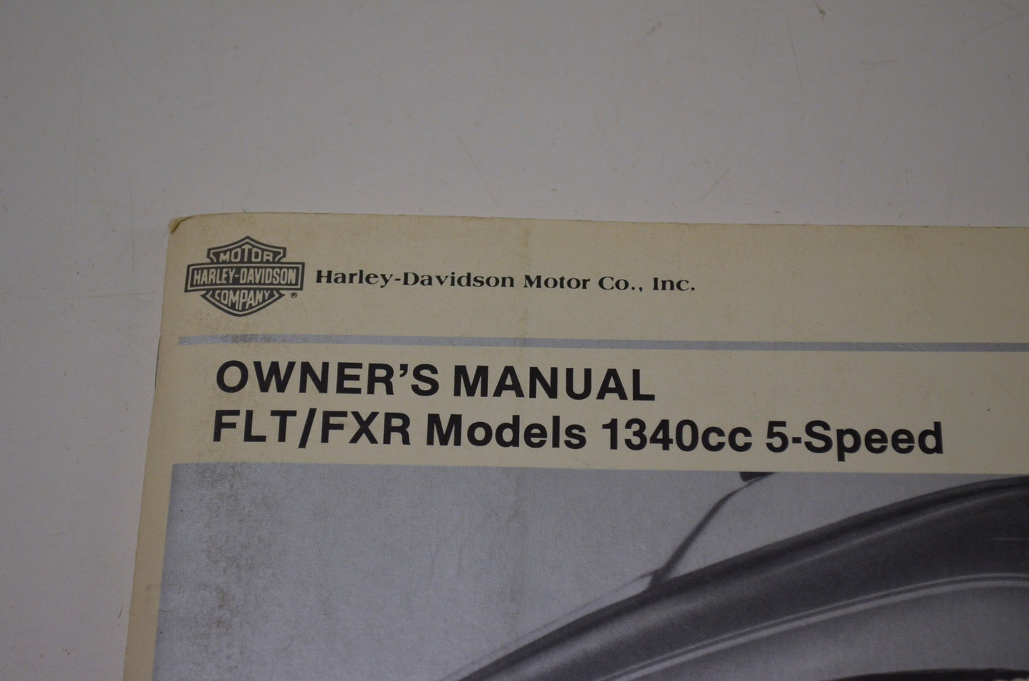 1984 FLT FXR Model 1340cc 5-Speed Owners Manual