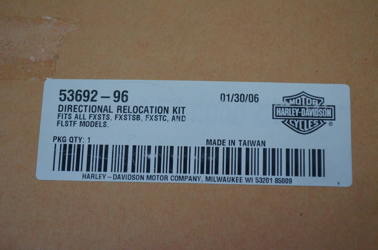 OEM Harley-Davidson 53692-96 Directional Relocation Kit NOS