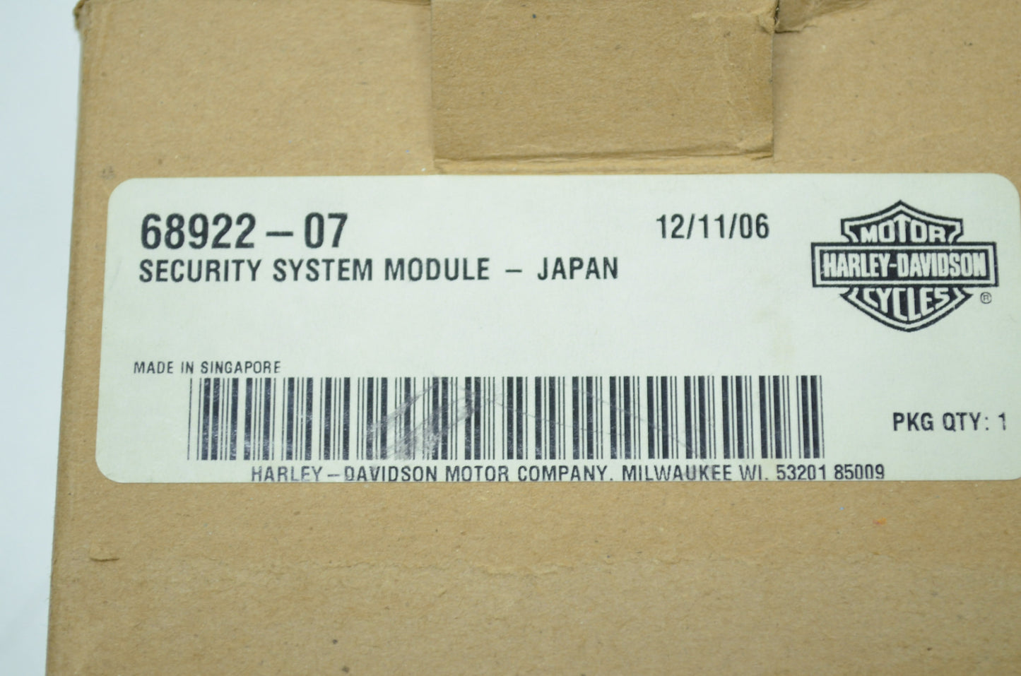 OEM Harley-Davidson 68922-07 Security System Module - Japan NOS