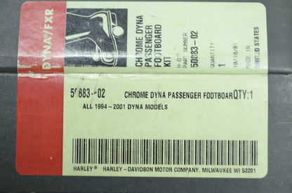 OEM Harley-Davidson 50883-02 Chrome Passenger Footboard Kit NOS