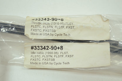 NEW Cycle Tech Throttle Cables Harley FLSTC FLSTF FXST FXSTC FXSTSB 33343-90+8,