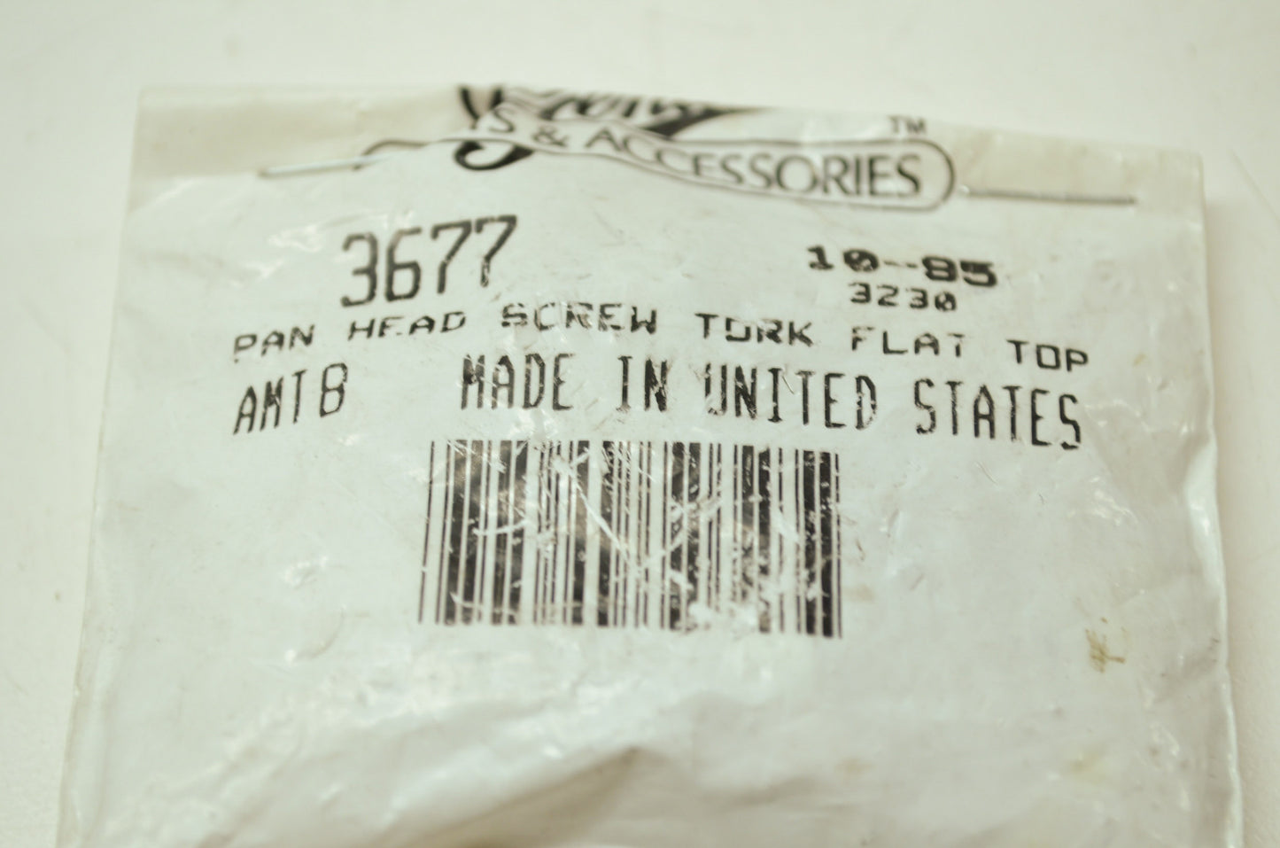 Pan Head Screw Bolt Tork Flat Top Qty 4 NOS