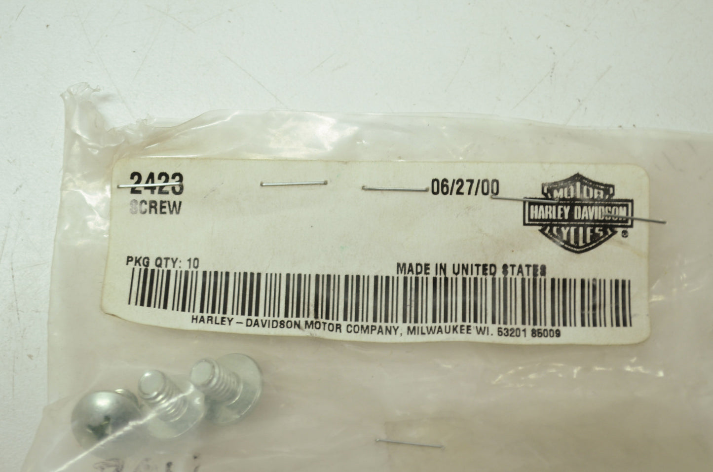 OEM Harley-Davidson 2423 Screw Qty 3 NOS