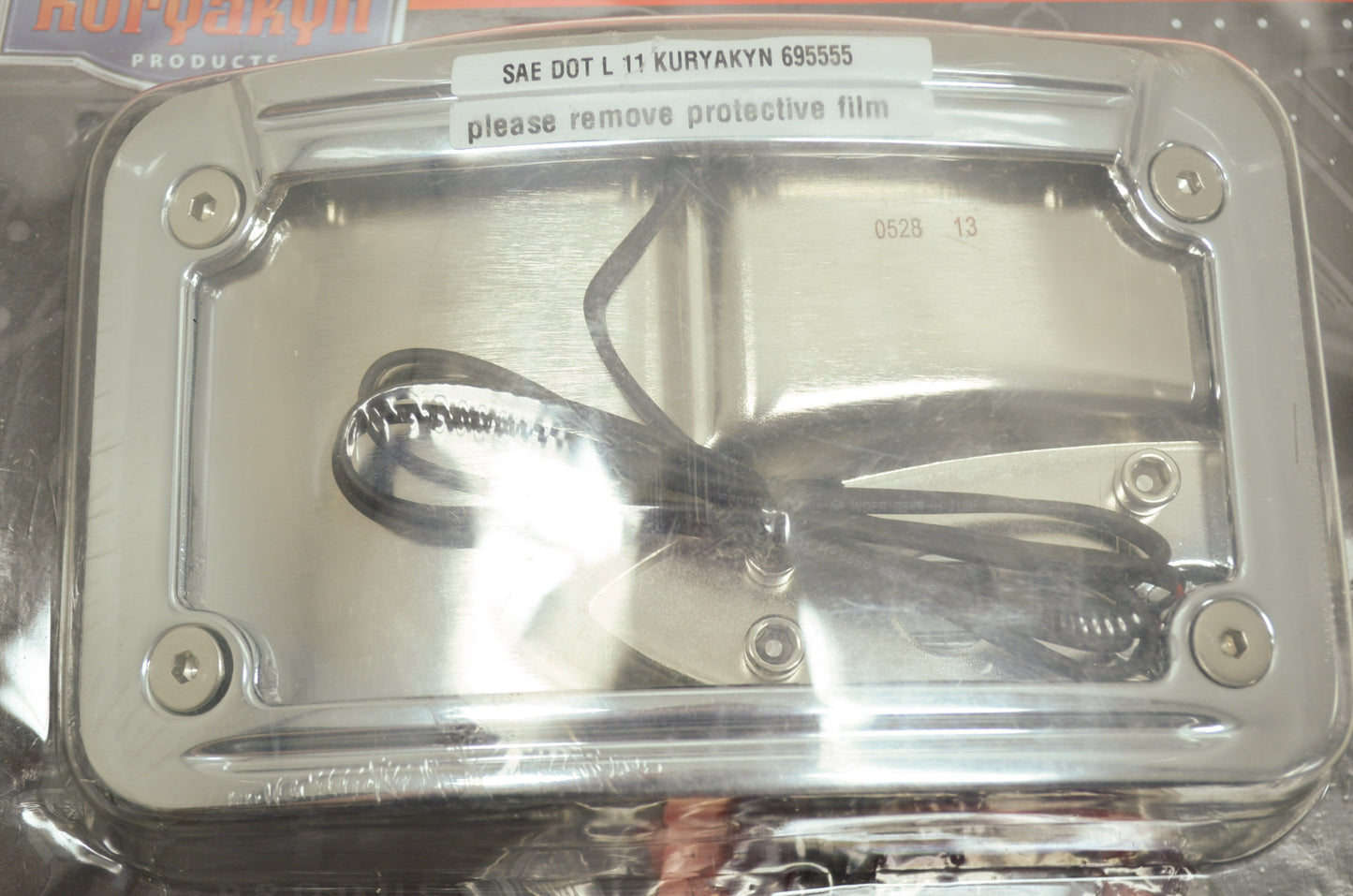 Lighted Curved Horizontal Side Mount Plate NOS