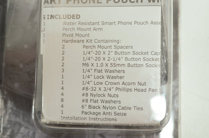 Water Resist Smartphone Pouch & Mount 1' 1-1 4' Bars NOS