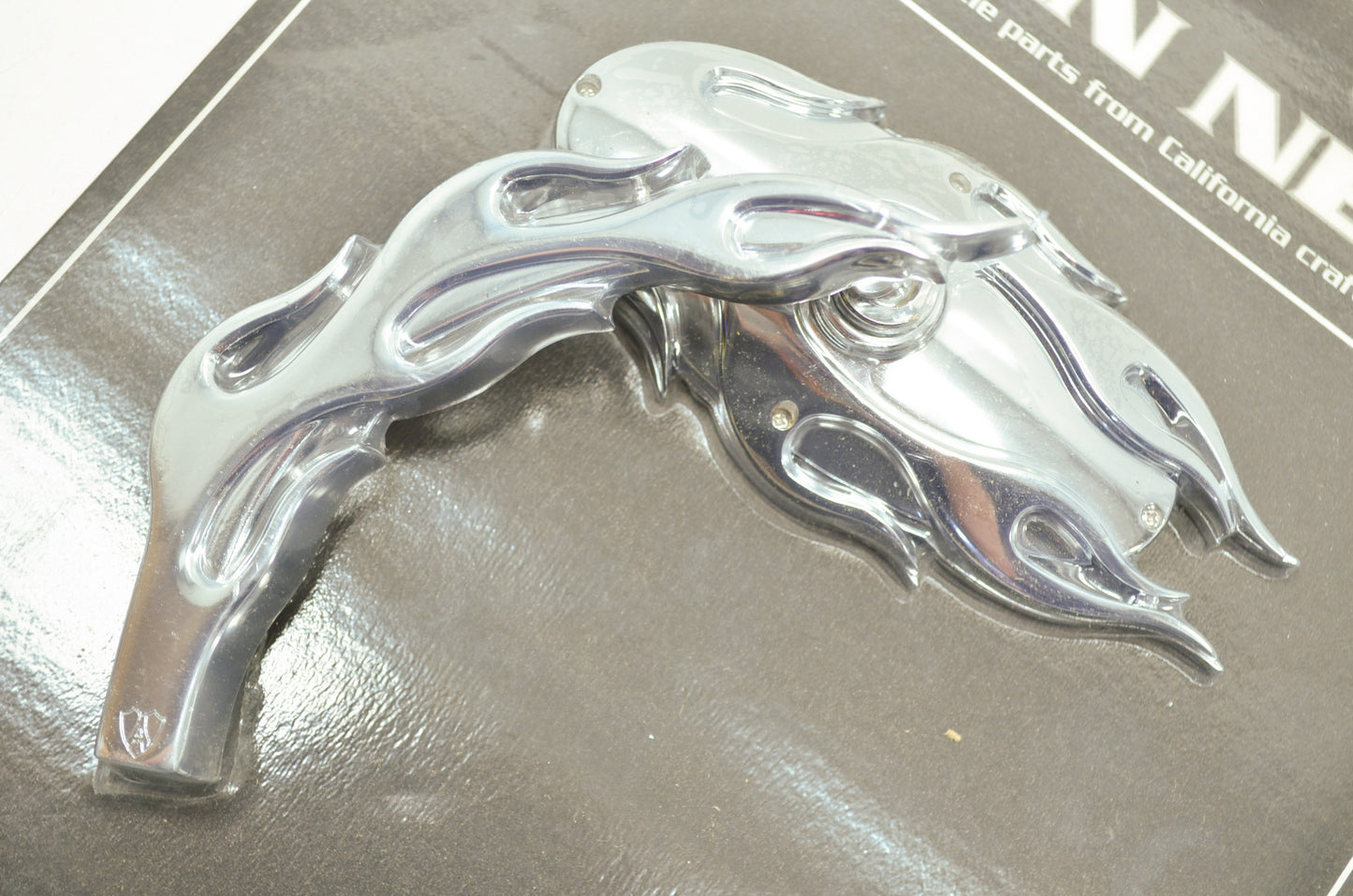 Left Chrome Flamed Mirror NOS