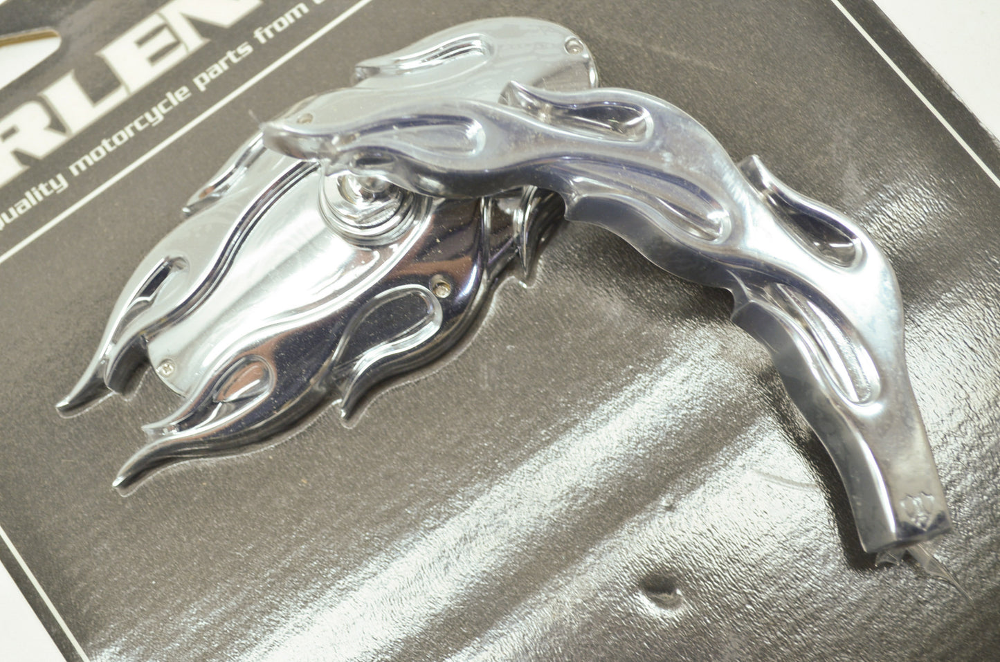 Right Chrome Flamed Mirror Harley Davidson NOS