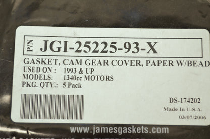Cam Gear Cover Gasket Harley Davidson NOS