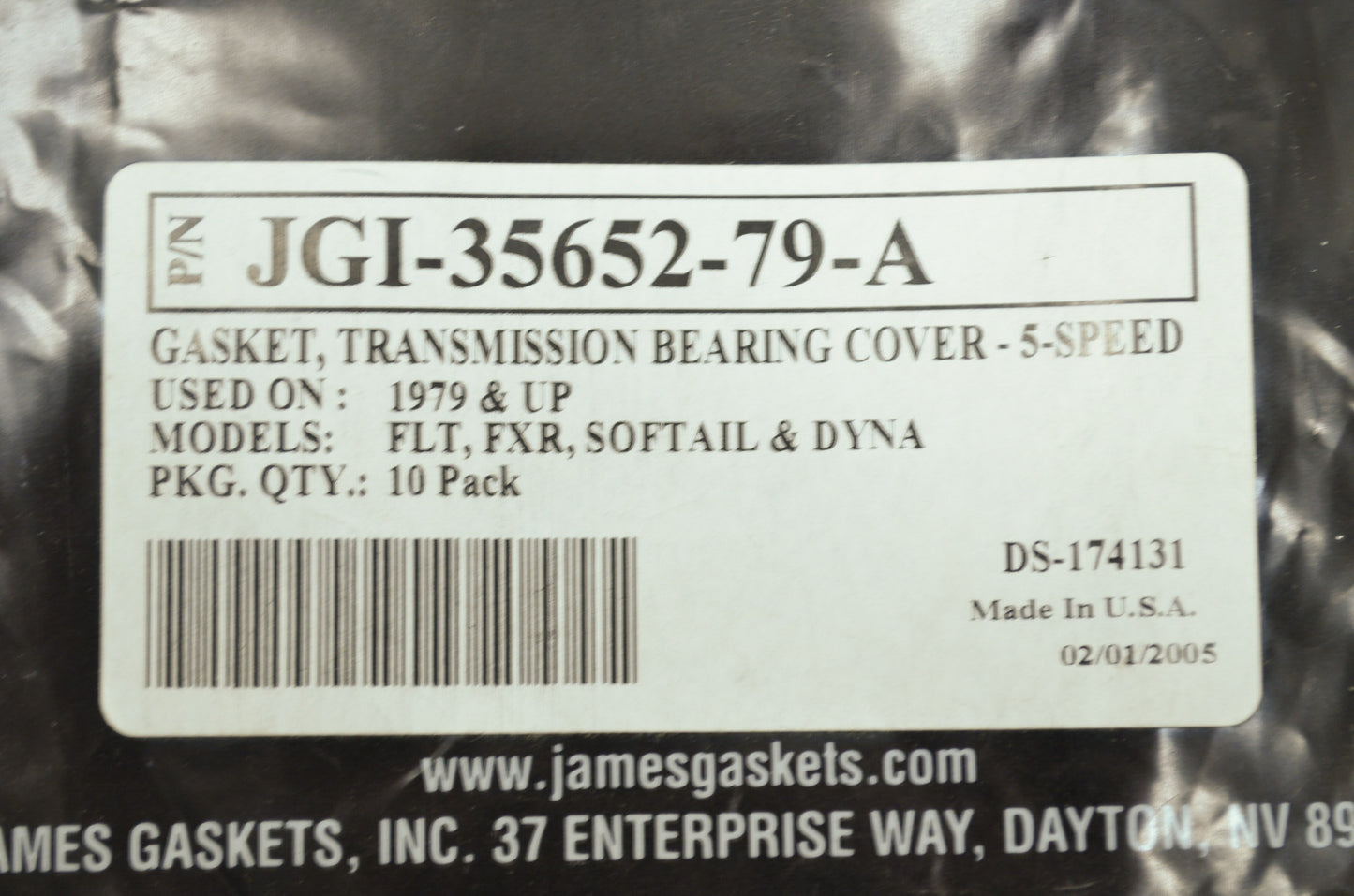 Transmission Bearing Cover Gasket Harley Davidson Qty 10 NOS