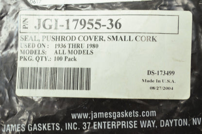 Small Cork Pushrod Cover Seal Harley Davidson Qty 35 NOS