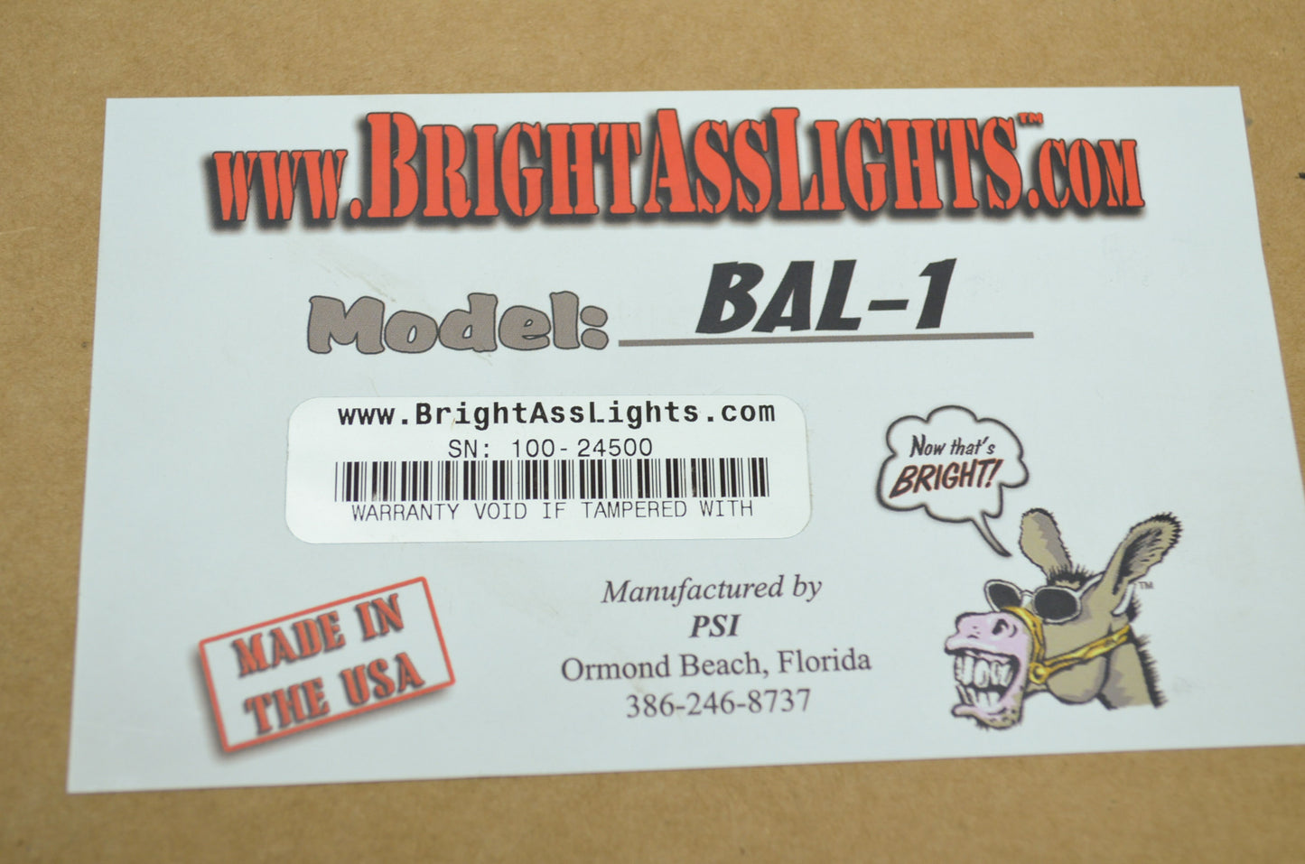 NEW PSI Bright Ass Lights Super LED Tail light Harley Davidson BAL-1 NOS