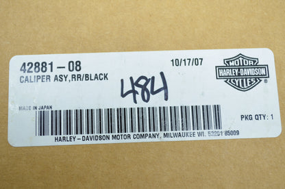 OEM Harley-Davidson 42881-08 Rear Black Caliper Assembly NOS