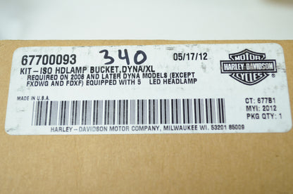 ISO Led Head Lamp Bucket Kit Dyna XL NOS