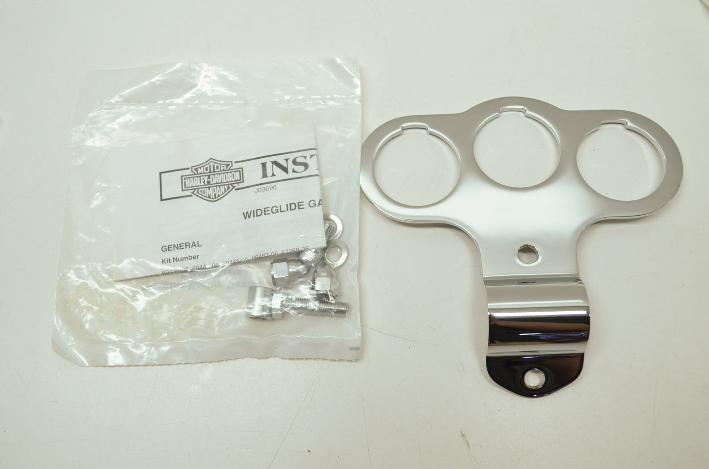 OEM Harley-Davidson 69441-06 Triple Gauge Bracket Kit 1.5" NOS