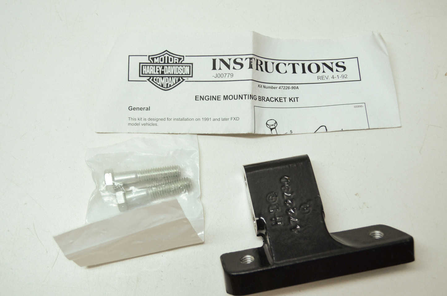 OEM Harley-Davidson 47226-90A Front Engine Mount Bracket Kit NOS