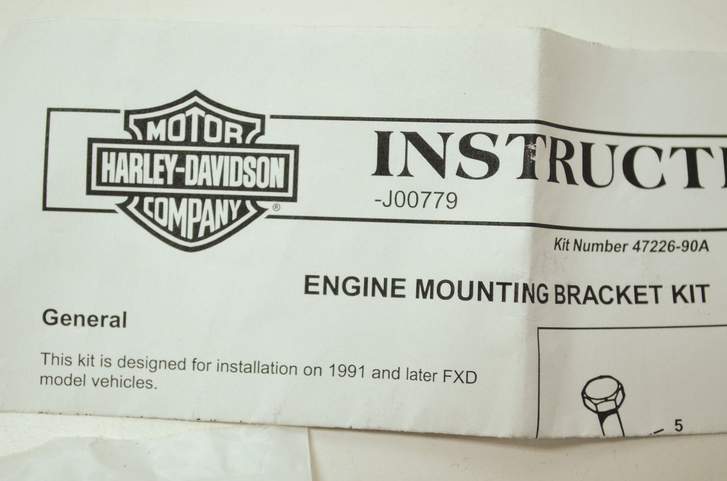 OEM Harley-Davidson 47226-90A Front Engine Mount Bracket Kit NOS