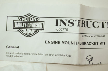 OEM Harley-Davidson 47226-90A Front Engine Mount Bracket Kit NOS