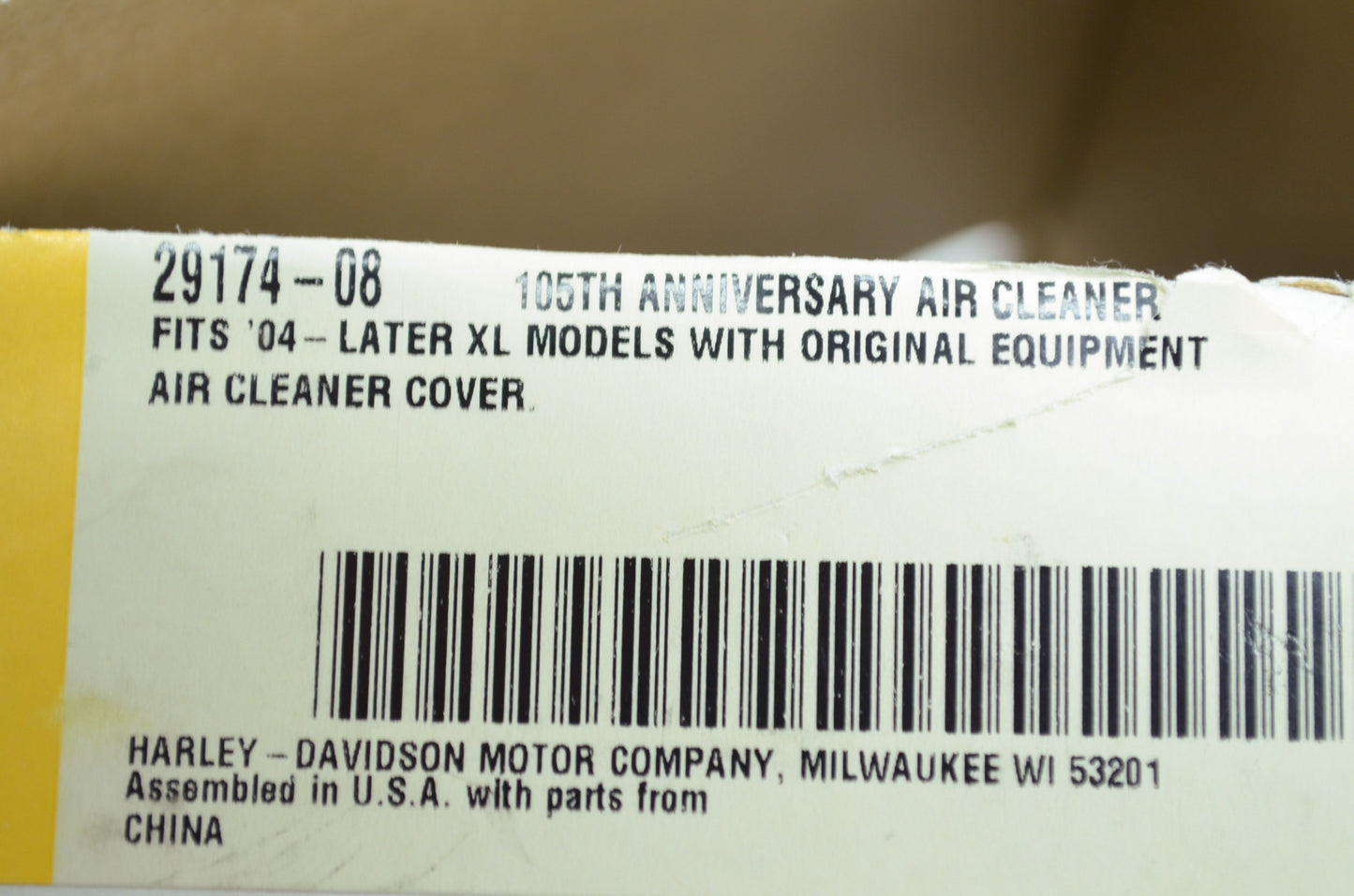 105th Anniversary Air Cleaner Trim Sportster XL NOS