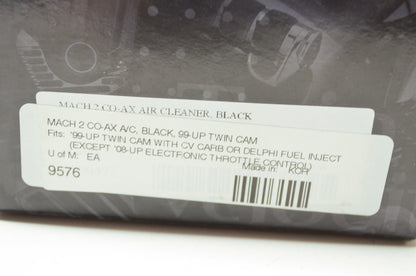 Kuryakyn 9576 Black Mach 2 Co-Ax Air Cleaner 99-13 Harley Twin Cam NOS