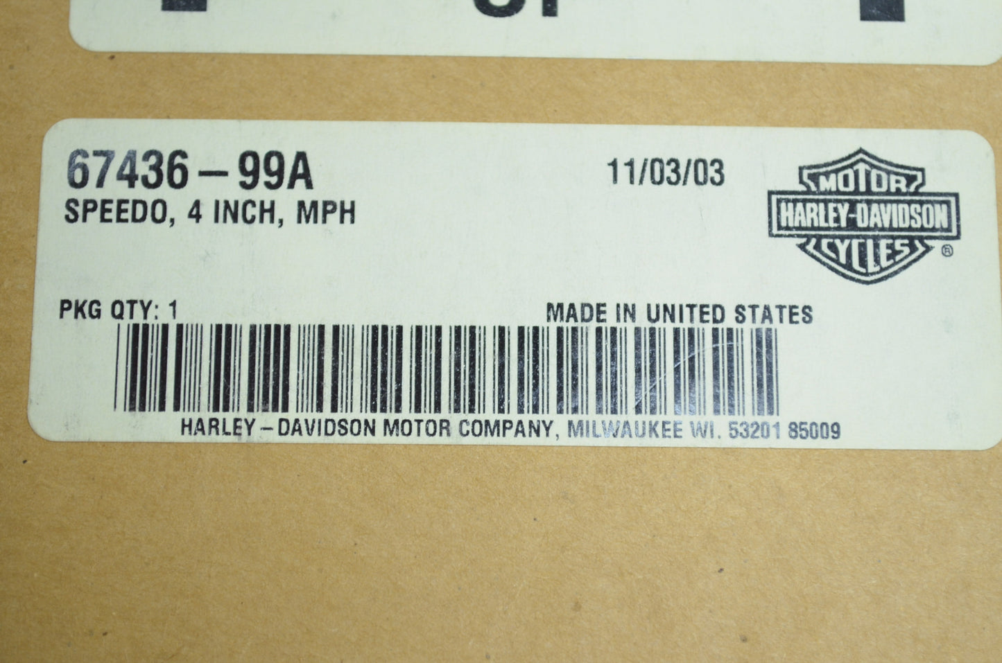 4' Speedometer 99-03 CJ Sportster 883 Custom XL883C NOS