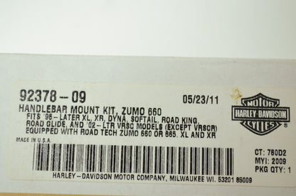 NEW OEM Harley Davidson Zumo Handlebar Mount Kit XL XR Dyna Softail Road King 92