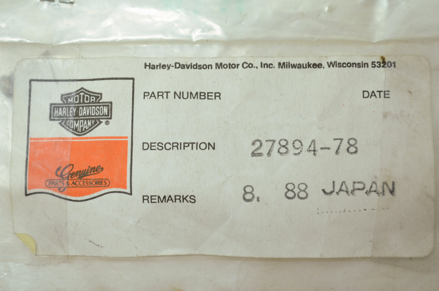 OEM Harley-Davidson 27894-78 Slow Jet 68 NOS