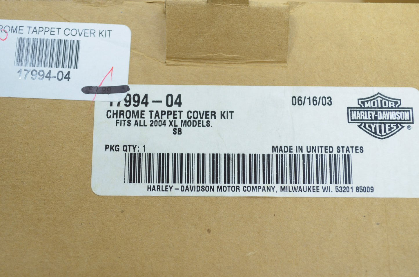 OEM Harley-Davidson 17994-04 Chome Tappet Cover Kit NOS