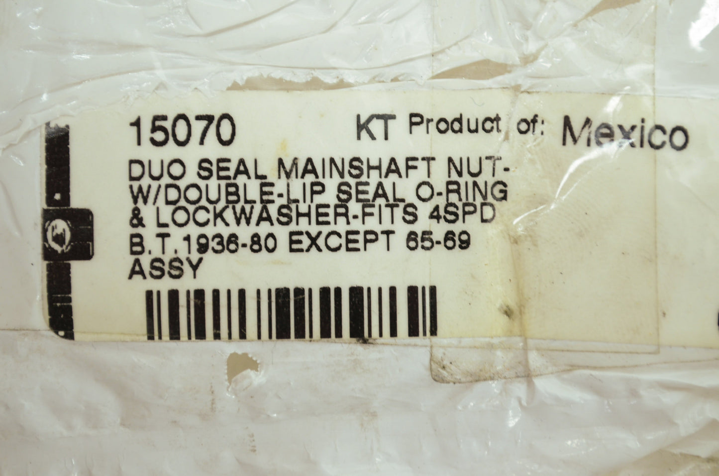 Duo Seal Main Shaft Nut & Seal Kit 36-80 Models NOS