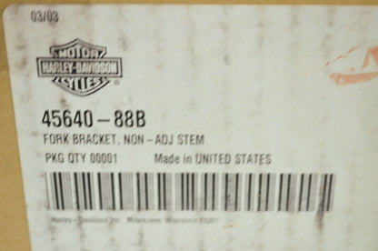 OEM Harley-Davidson 45640-88B Non-Adjustable Fork Stem Bracket NOS