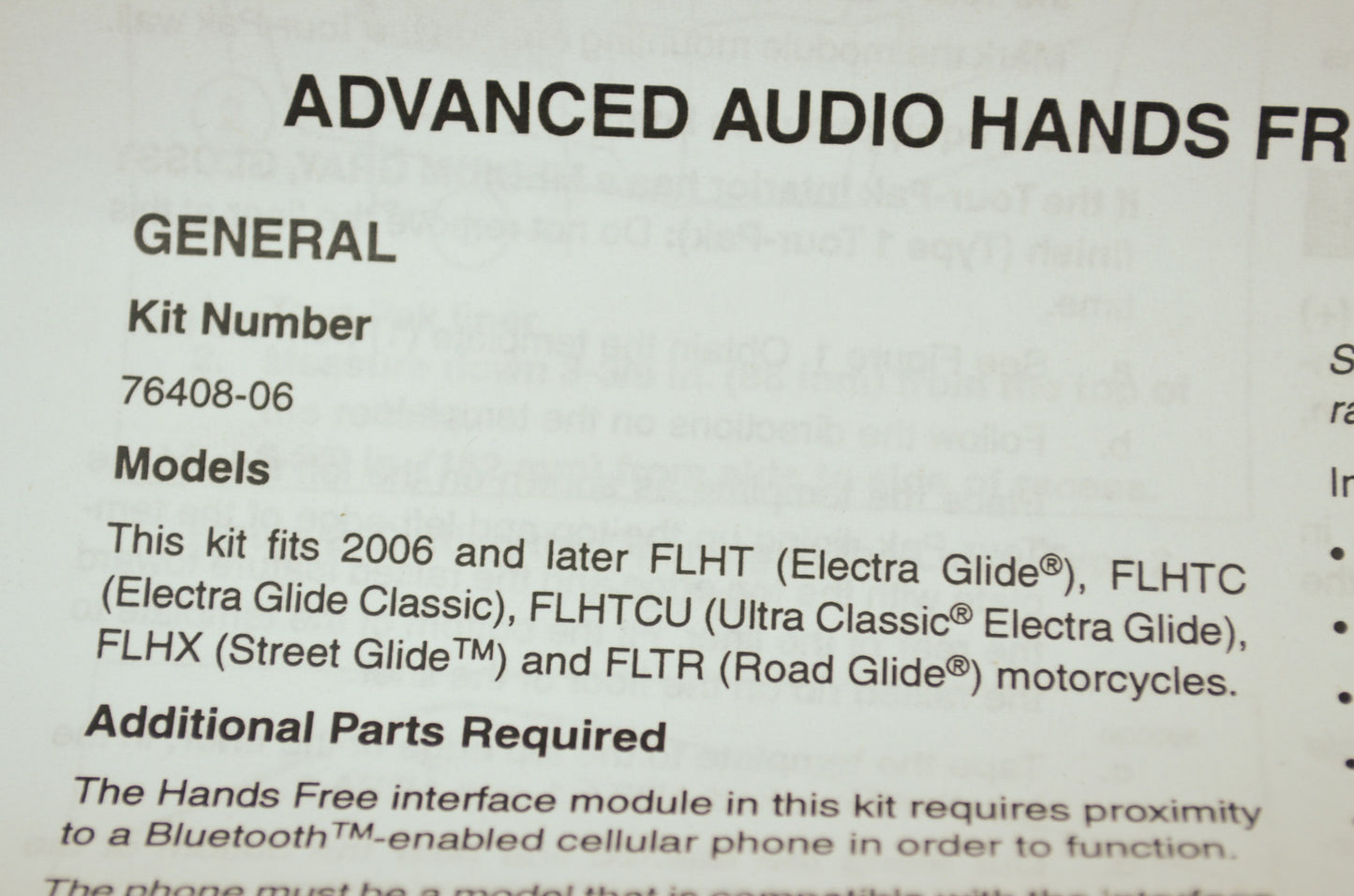Advanced Audio Amplifier Kit 06-07 Touring Models NOS