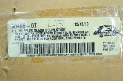 Shorty Dual Slip On Mufflers 07-09 Softail NOS